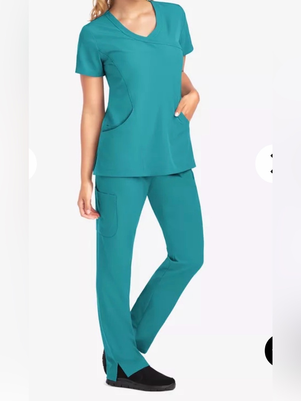 Skechers Reliance scrub set Medium top and petite pants Teal M scrubs